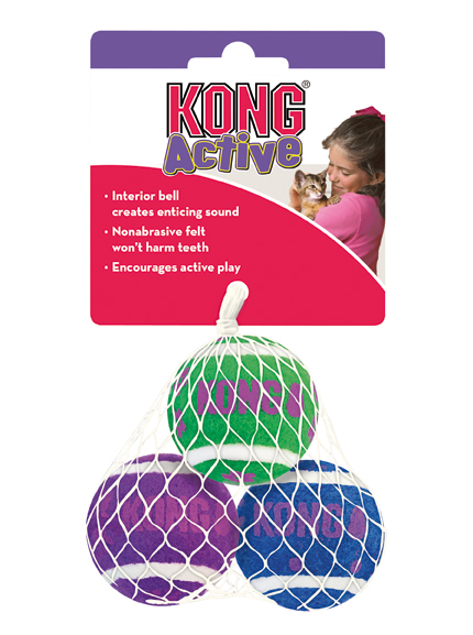 JOUET KONG CT BALLES GRELOT 4CM X3